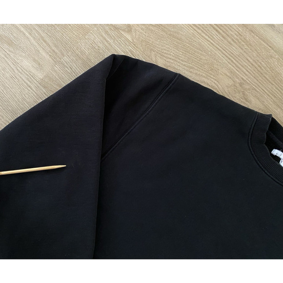 Lunya Woman's Cozy Fleece Crewneck Sweatshirt M Black Loungewear Travel - Picture 10 of 10